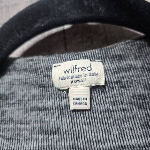 Wilfred Dress Extra Small Grey Wool Long Sleeve Bodycon Minimalist Balletcore - Picture 3 of 4